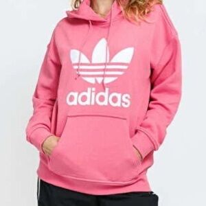 Adidas logo pink sweater hoodie girls 11/12 Y